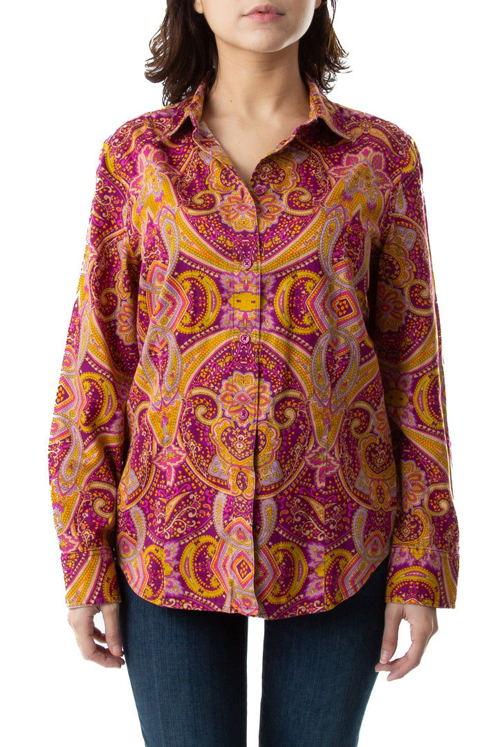 Blusa jones new york estampado y morado, vista frontal – ClosetRehab