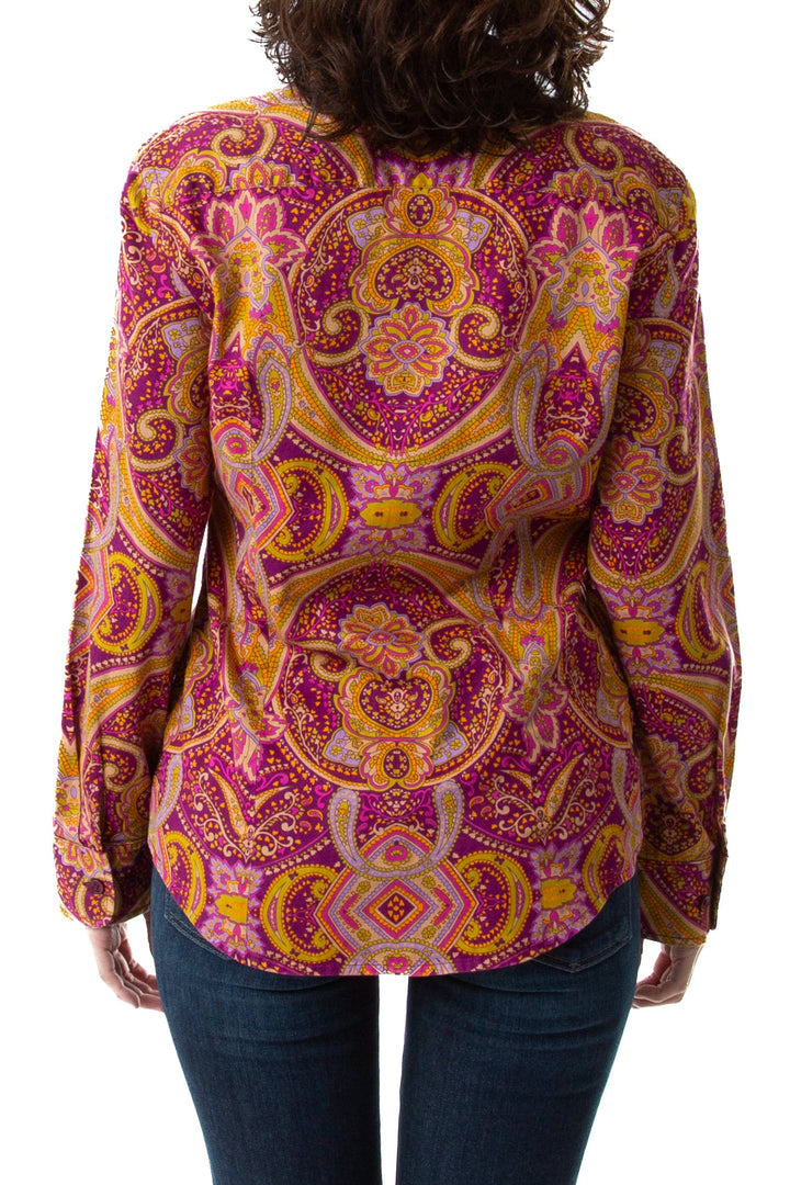 Blusa jones new york estampado y morado, vista lateral – ClosetRehab