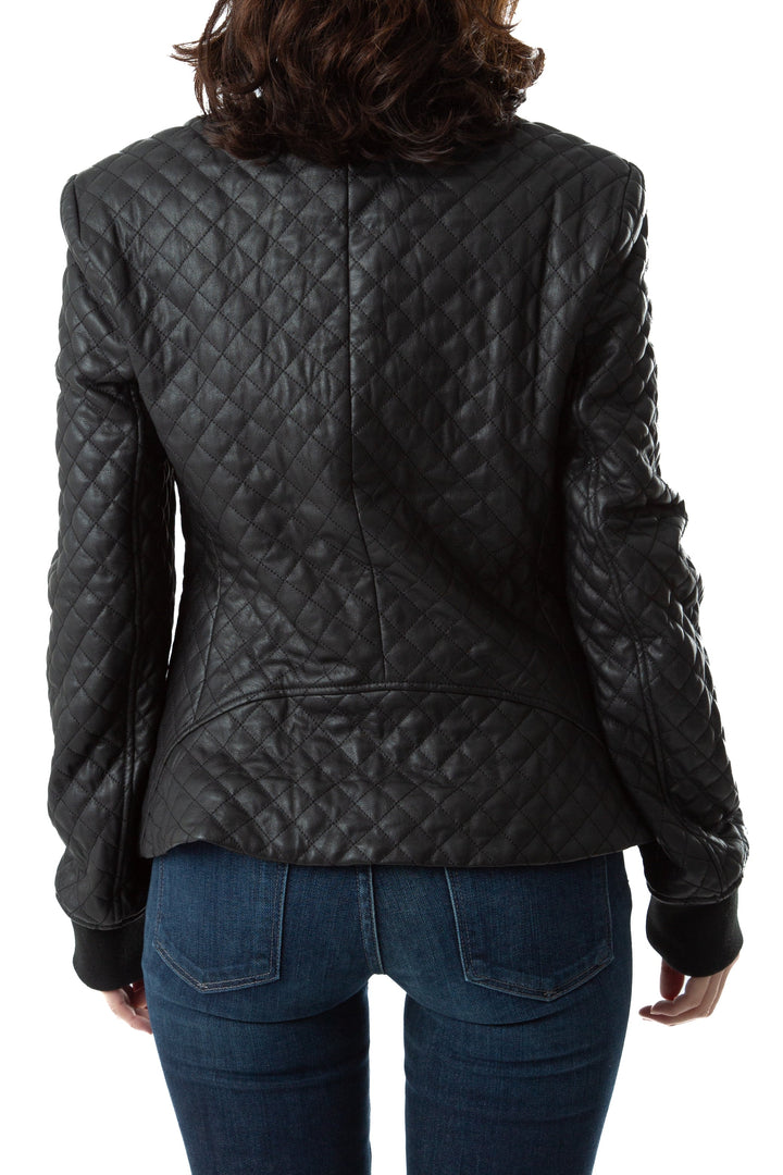 Chamarra bcbg maxazria negro, vista lateral – ClosetRehab