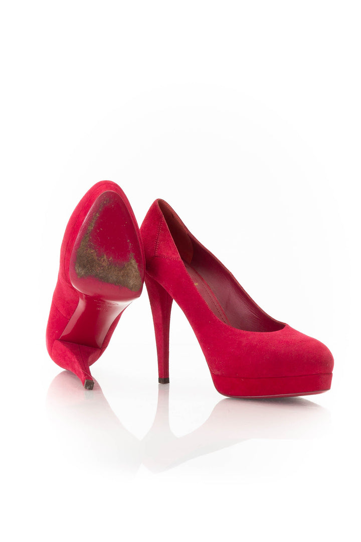 Zapato Yves Saint Laurent rojo, detalle 6 – ClosetRehab