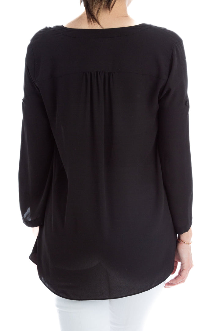 Blusa bcbg maxazria negro, vista lateral – ClosetRehab