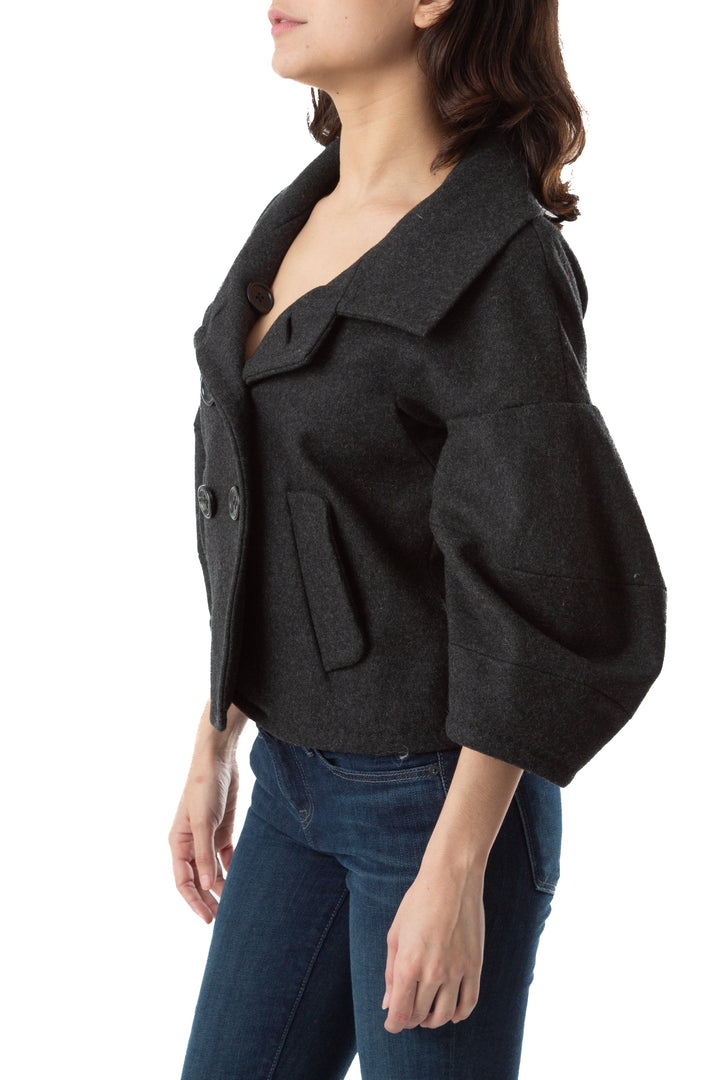 Saco bcbg maxazria gris, vista posterior – ClosetRehab