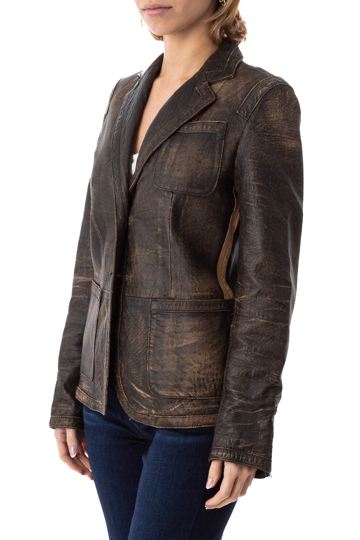 Chamarra dkny verde olivo, vista posterior – ClosetRehab