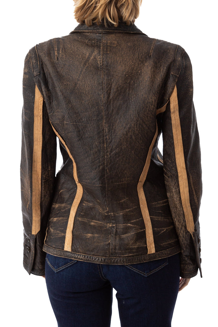 Chamarra dkny verde olivo, vista lateral – ClosetRehab