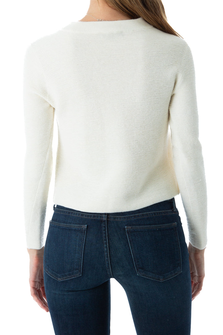 Blusa stella mccartney beige y blanco, vista lateral – ClosetRehab