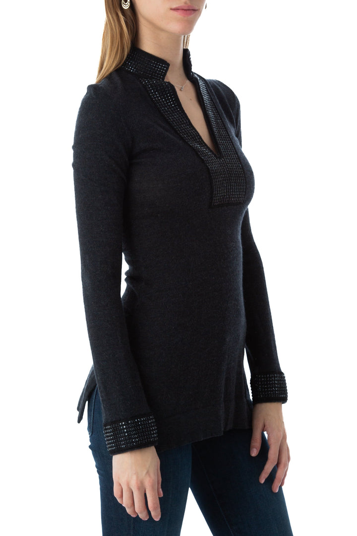 Blusa 360 cashmere gris, vista posterior – ClosetRehab