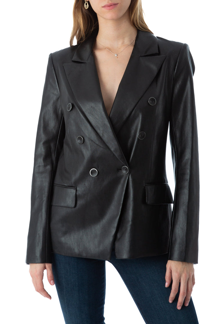 Saco bcbg maxazria azul y negro, vista frontal – ClosetRehab