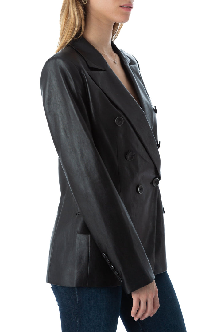 Saco bcbg maxazria azul y negro, vista posterior – ClosetRehab