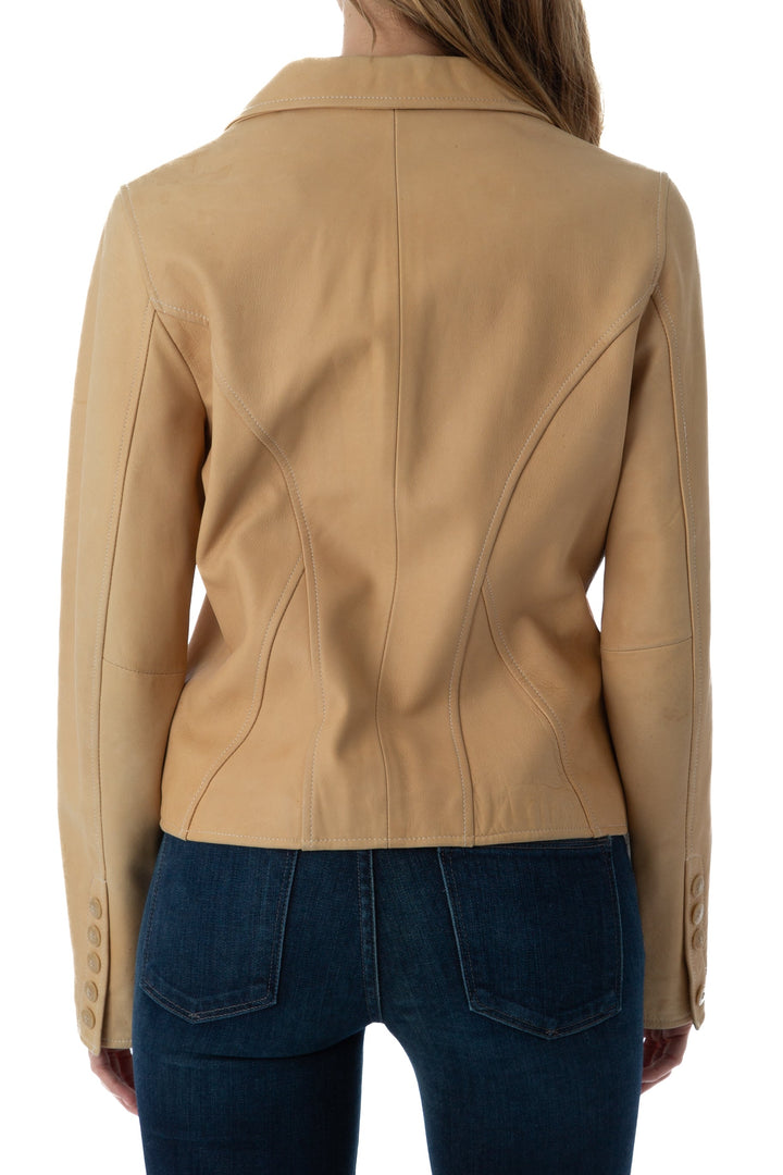 Saco louis vuitton beige y café, vista lateral – ClosetRehab