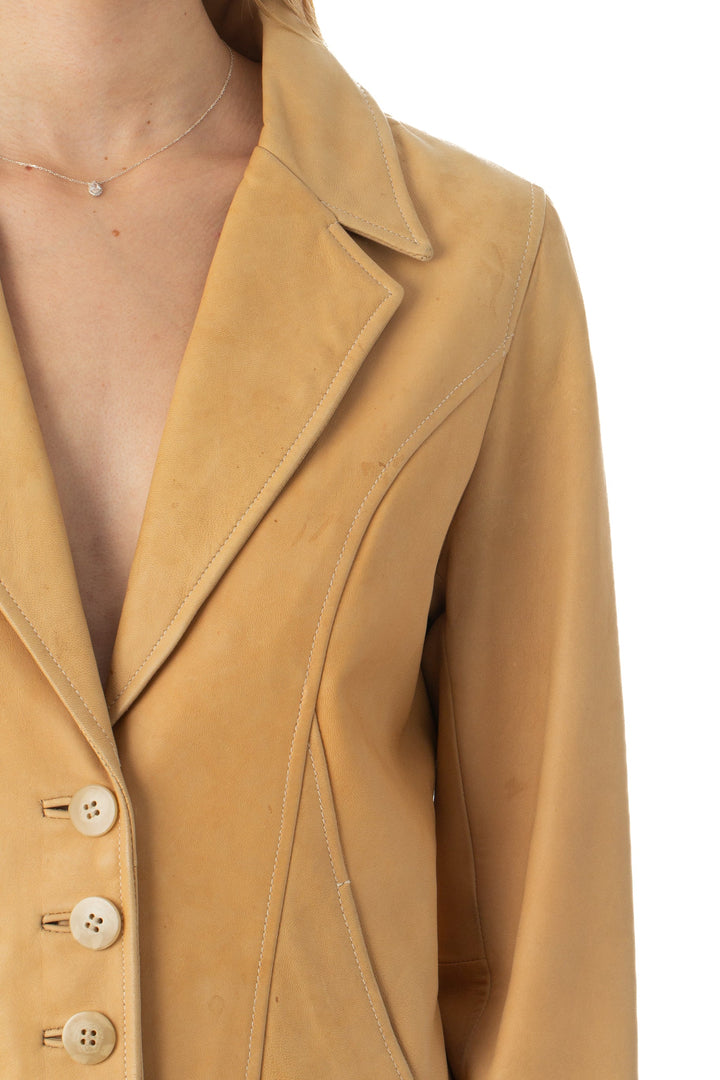 Saco louis vuitton beige y café, detalle – ClosetRehab