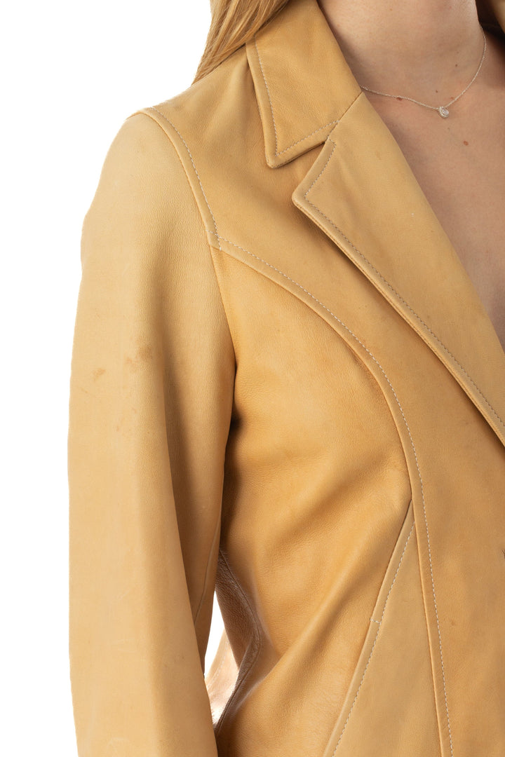 Saco louis vuitton beige y café, detalle 5 – ClosetRehab