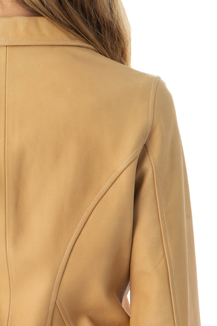 Saco louis vuitton beige y café, detalle 6 – ClosetRehab