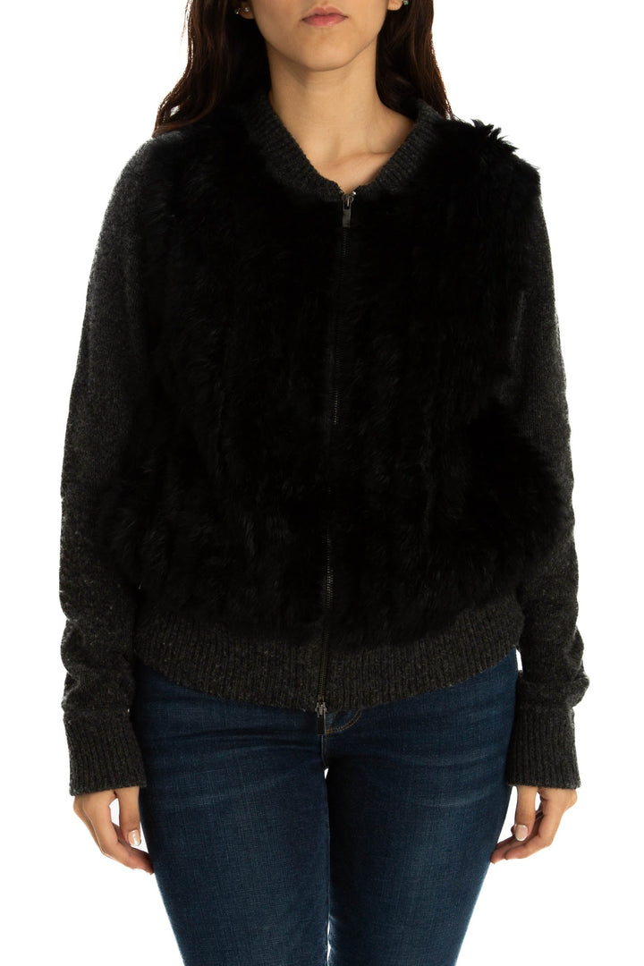 Chaqueta Diane Von Furstenberg gris, vista frontal – ClosetRehab