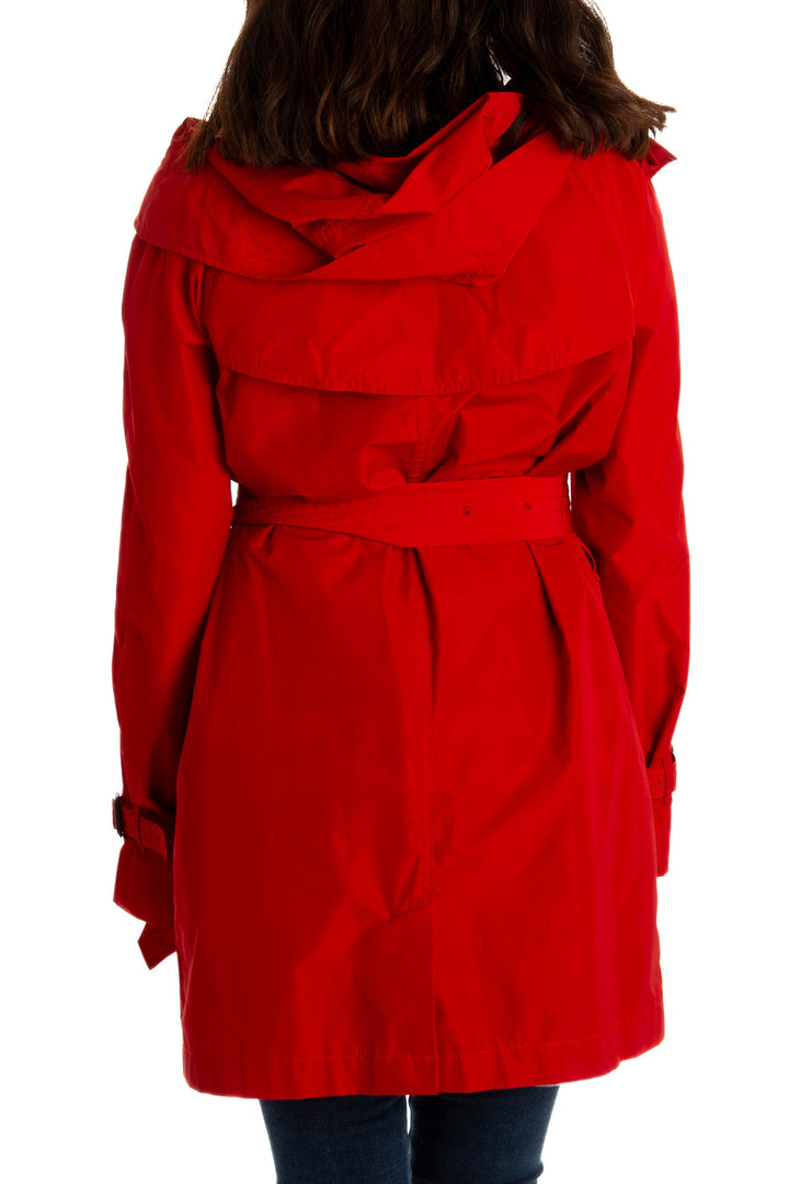 Abrigo Burberry rojo, vista lateral – ClosetRehab