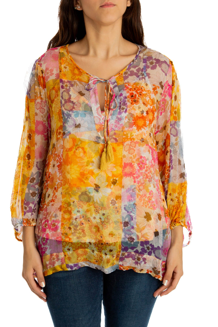 Blusa Johnny Was Jade Collection rosa, vista frontal – ClosetRehab