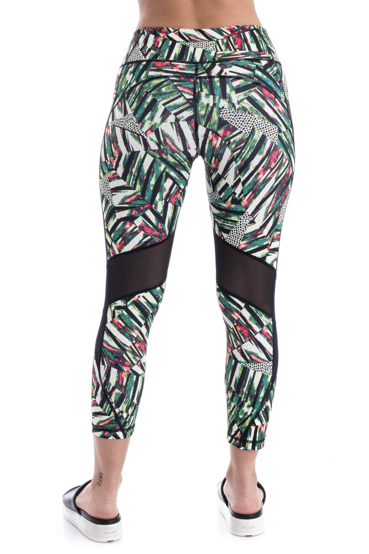 Pantalón Zella estampado y verde, vista posterior – ClosetRehab