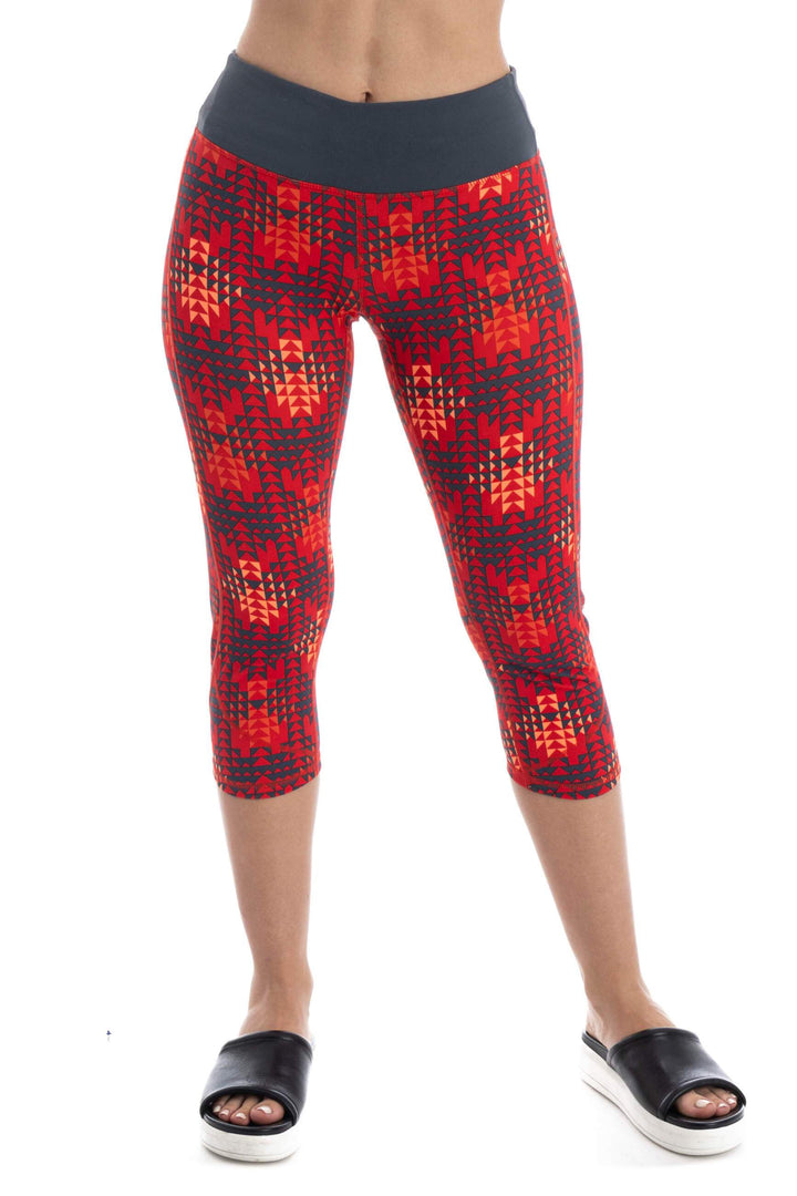 Pantalón Zella estampado y naranja, vista frontal – ClosetRehab