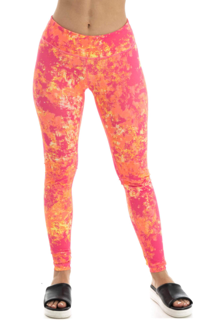 Pantalón Zella estampado y naranja, vista frontal – ClosetRehab