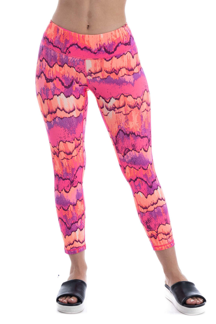 Pantalón Zella estampado y naranja, vista frontal – ClosetRehab