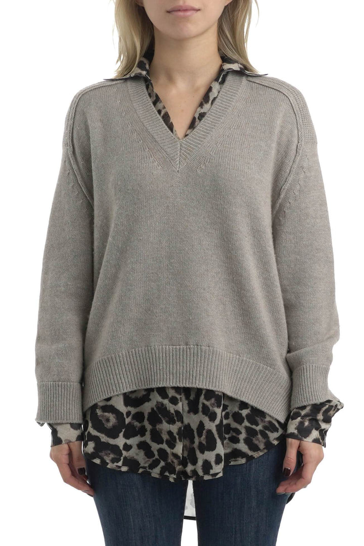 Blusa Brochu Walker gris, vista frontal – ClosetRehab