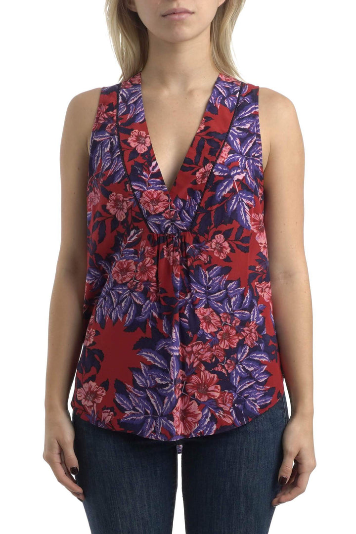 Blusa Haute Hippie rojo, vista frontal – ClosetRehab