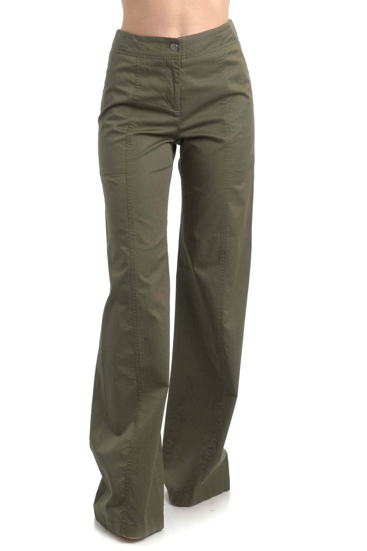 Pantalón Veronica Beard verde, vista frontal – ClosetRehab