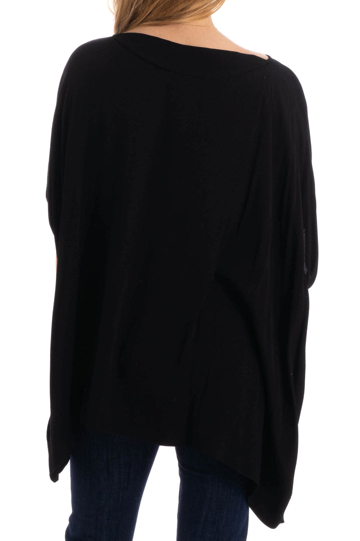 Blusón Diane von Furstenberg negro de corte amplio, vista posterior
