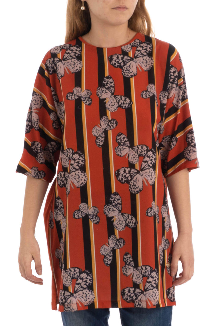 Blusa Purificación Garcia naranja, vista frontal – ClosetRehab