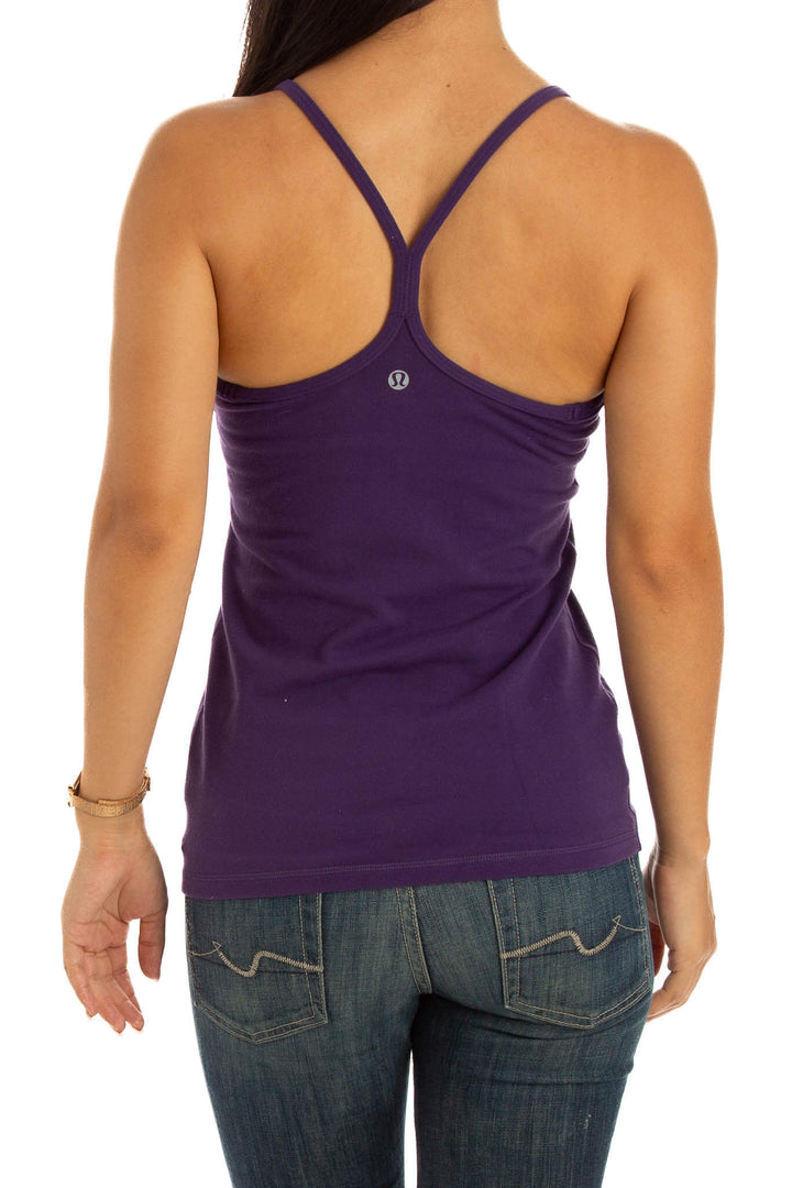 Blusa Lulu Lemon morado, vista lateral – ClosetRehab