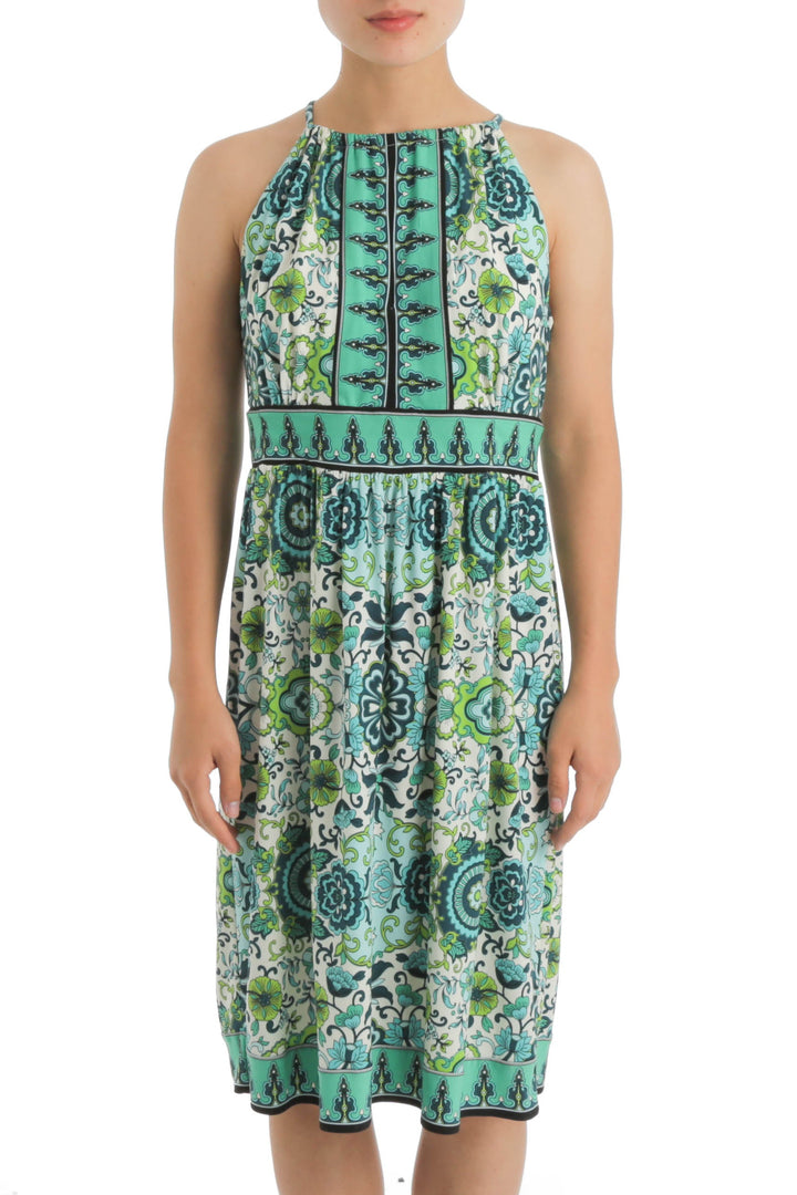 Vestido London Times verde, vista frontal – ClosetRehab