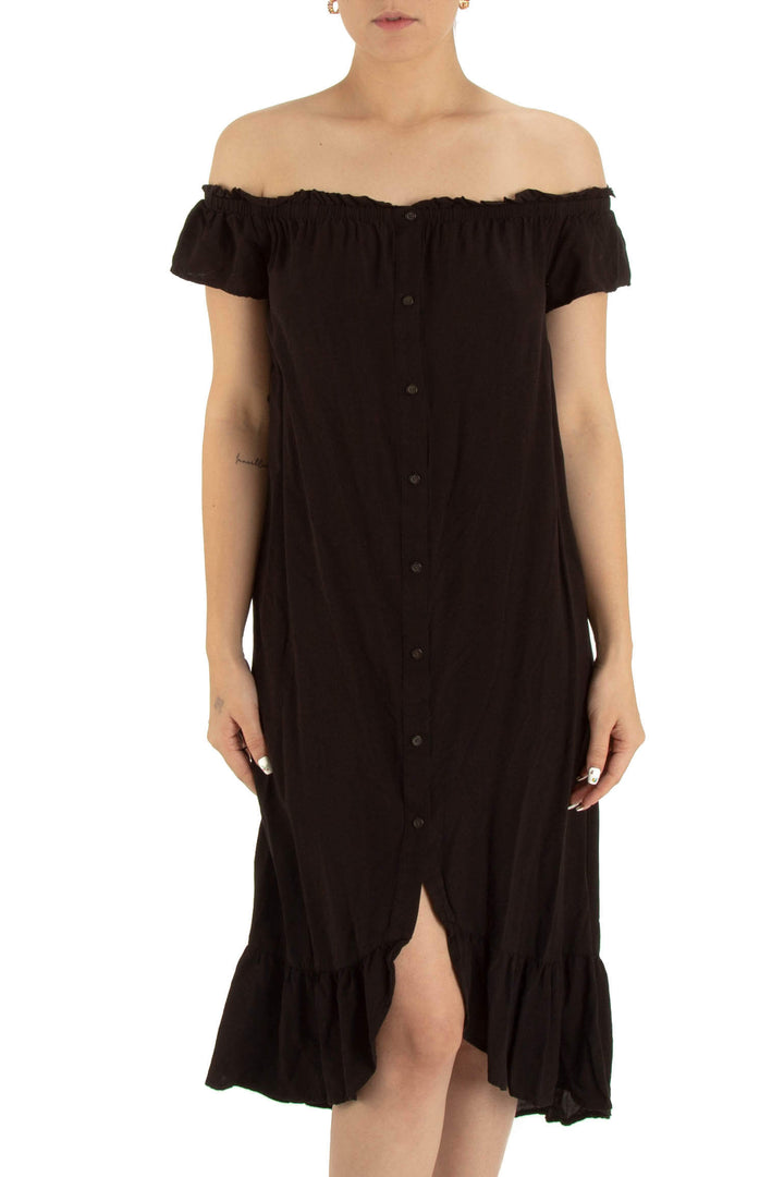 Vestido LOFT negro, vista frontal – ClosetRehab