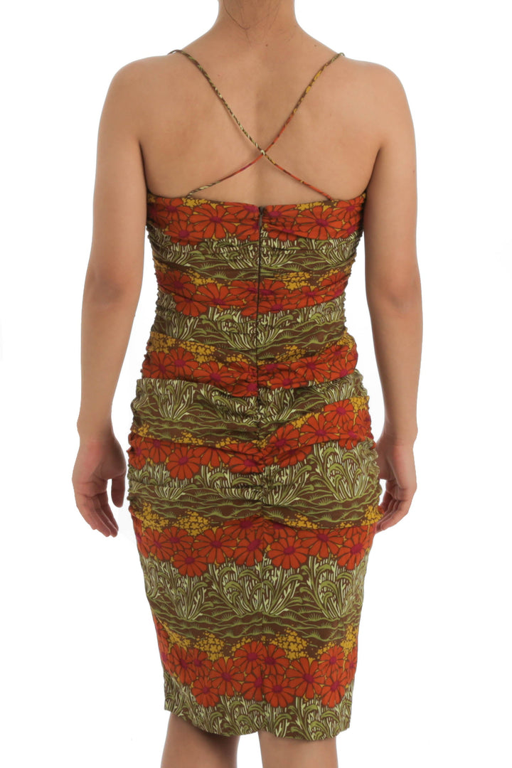 Vestido Nicole Miller naranja, vista posterior – ClosetRehab