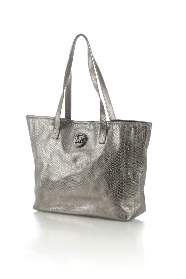 Bolsa Michael Kors gris, vista posterior – ClosetRehab