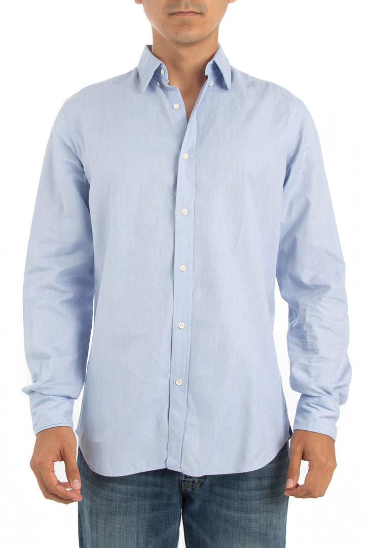 Camisa Massimo Dutti azul, vista frontal – ClosetRehab