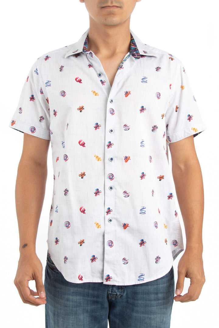 Camisa Robert Graham blanco, vista frontal – ClosetRehab