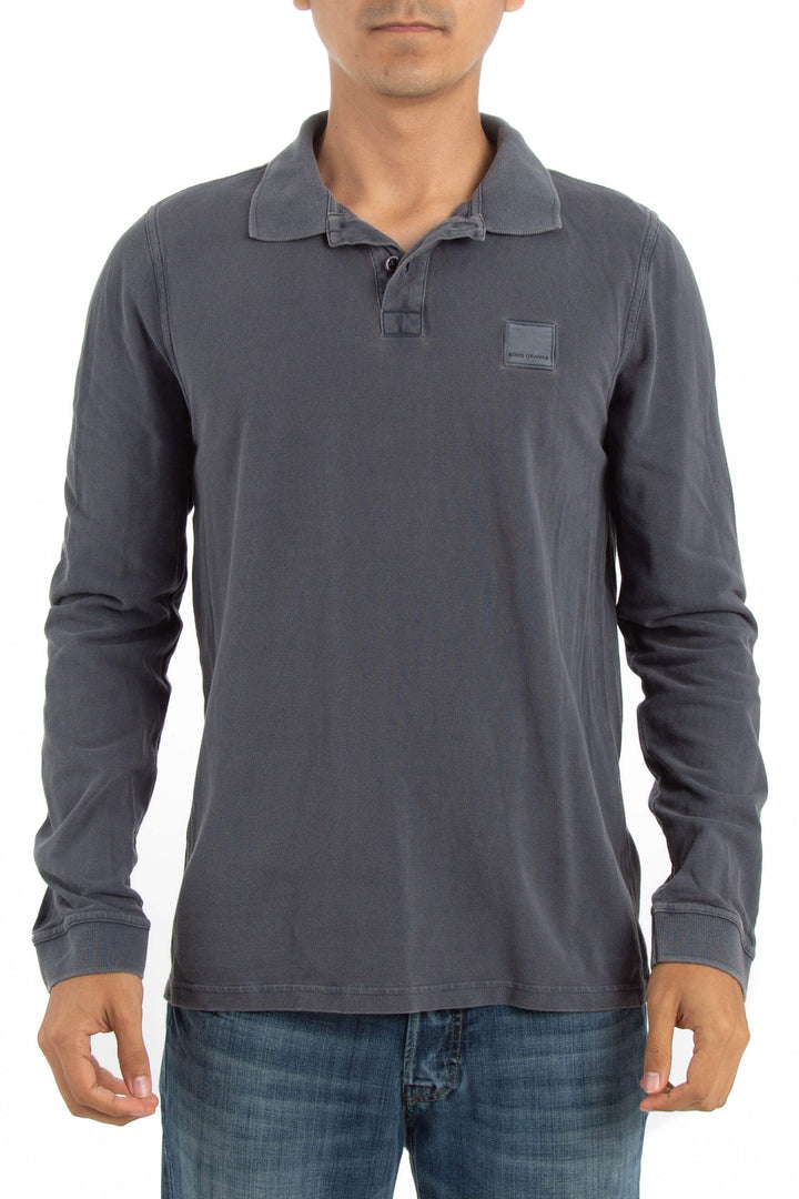 Polo Boss Orange gris, vista frontal – ClosetRehab