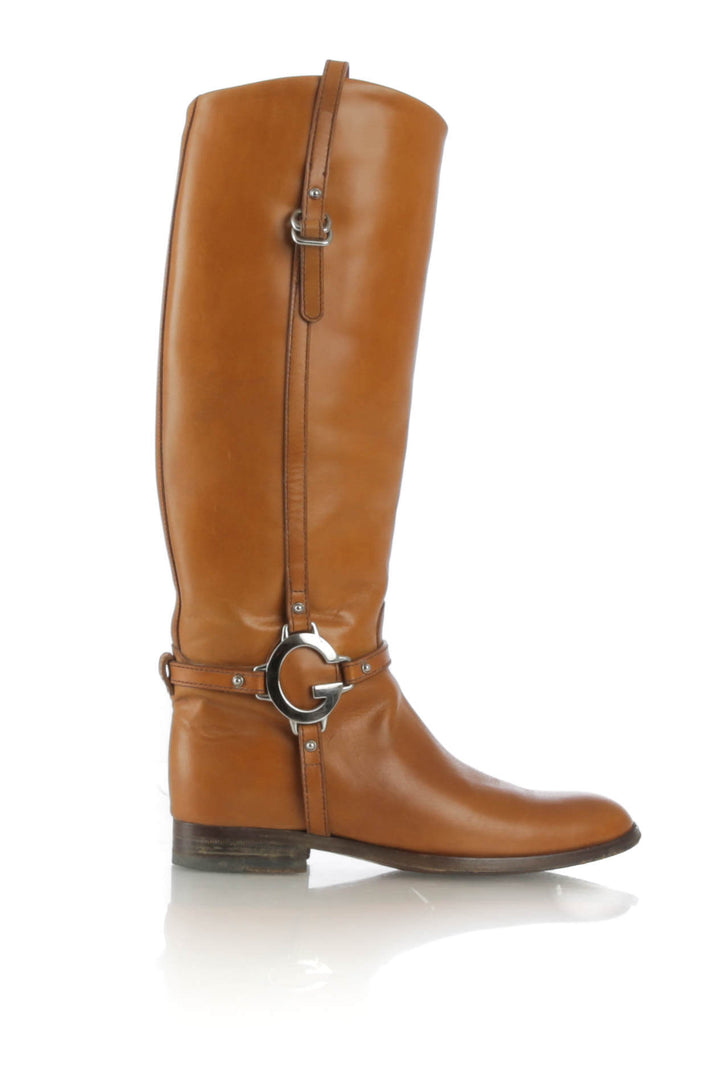 Zapato Gucci café, vista frontal – ClosetRehab