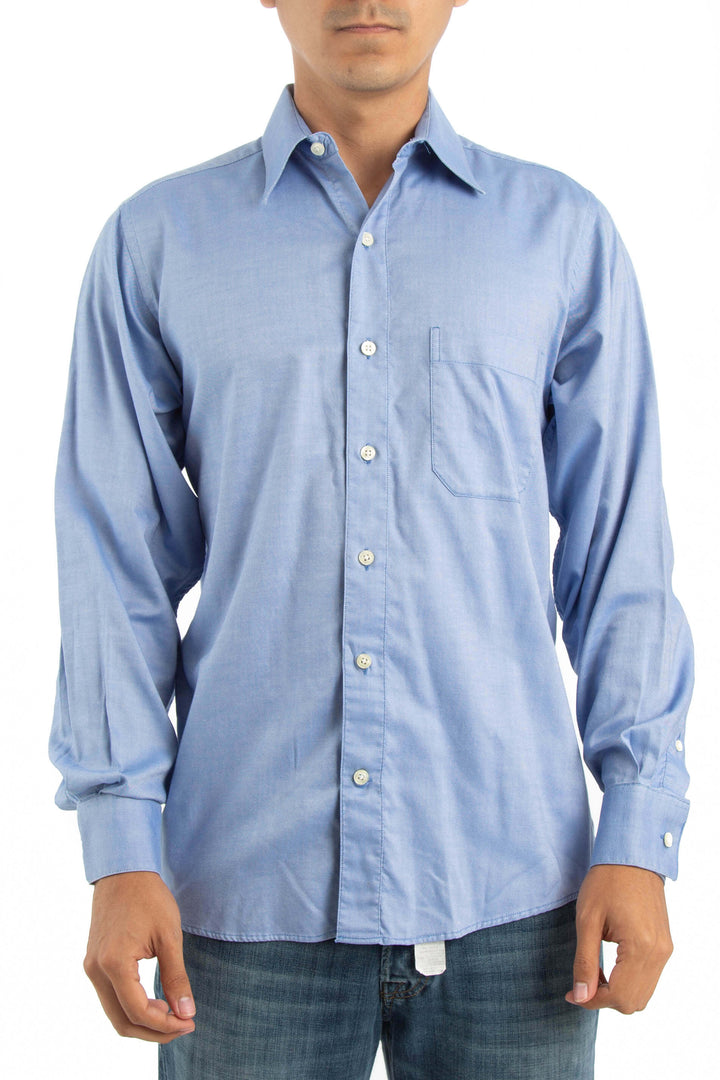 Camisa Christian Dior azul, vista frontal – ClosetRehab