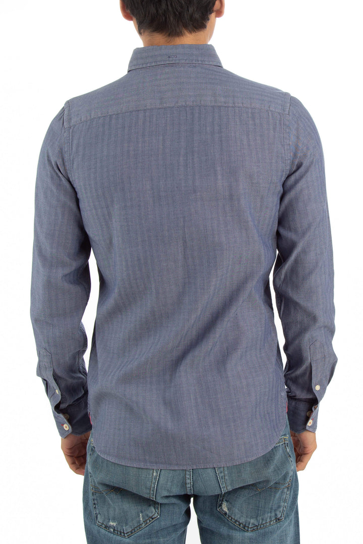 Camisa Plectrum azul, vista posterior – ClosetRehab