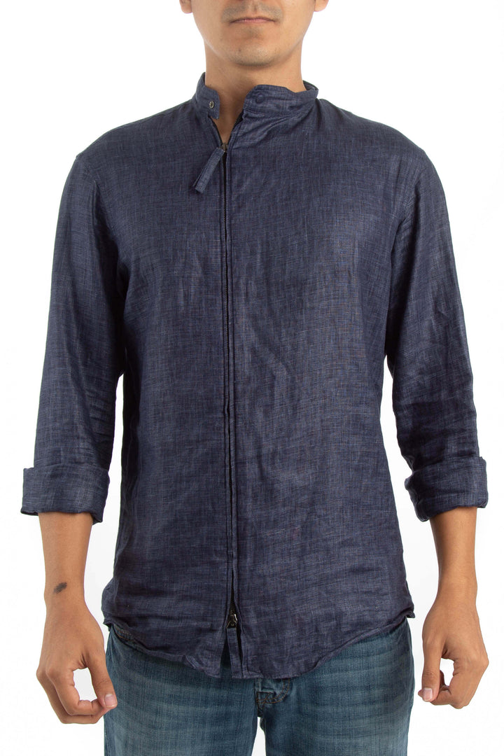 Camisa Giorgio Armani azul, vista frontal – ClosetRehab