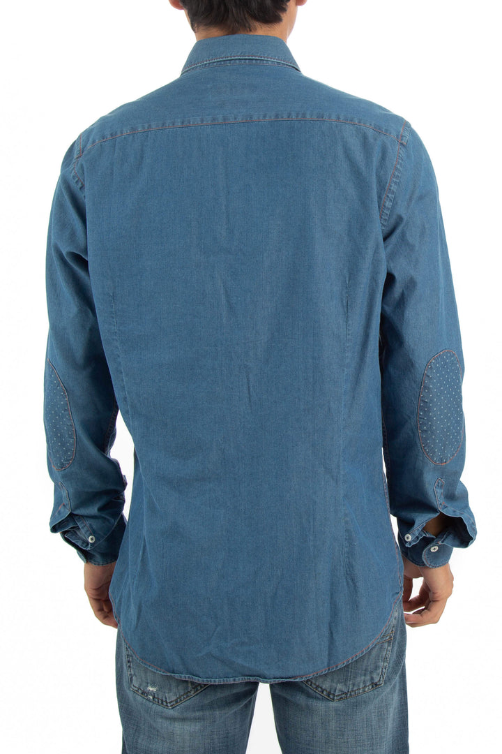 Camisa Massimo Dutti azul, vista posterior – ClosetRehab