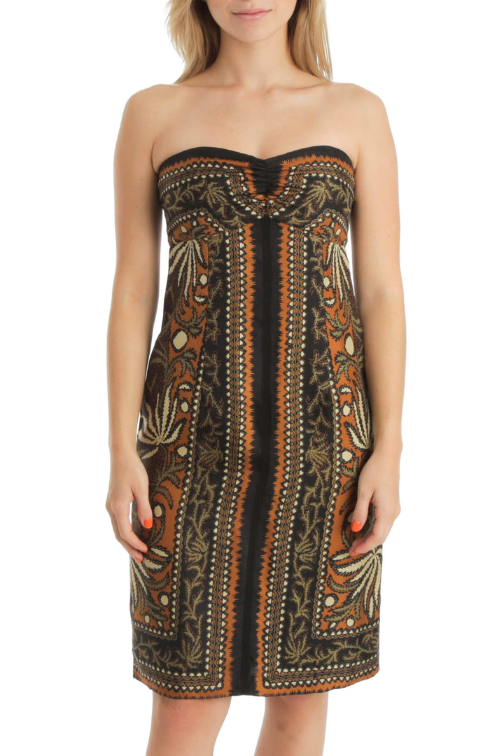 Vestido Nicole Miller estampado, vista frontal – ClosetRehab