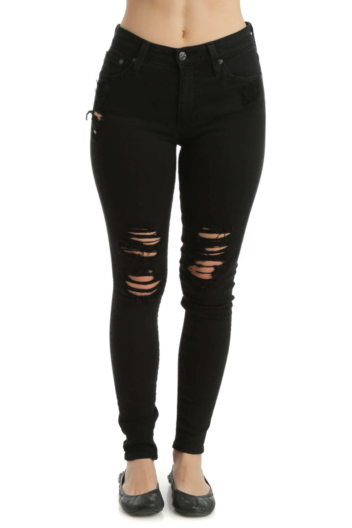 Jeans Adriano Goldschmied negro, vista frontal – ClosetRehab
