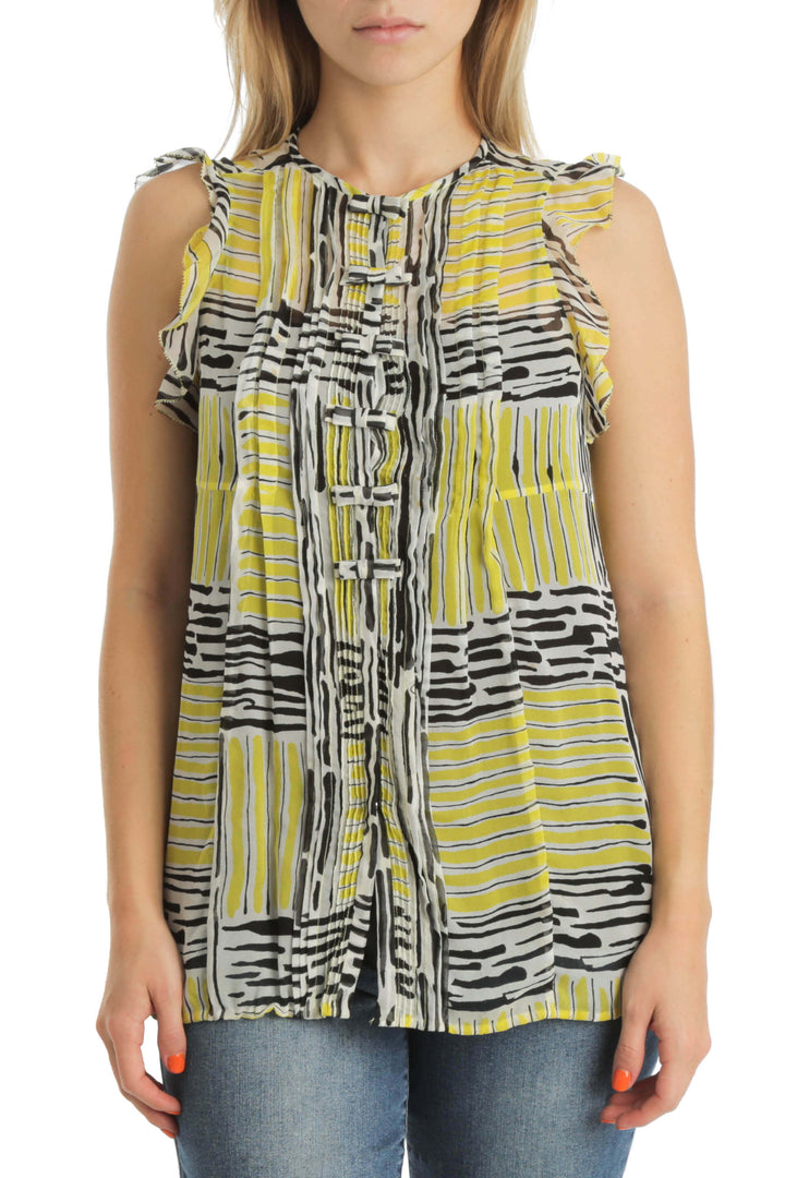 Blusa Diane von Furstenberg amarillo, vista frontal – ClosetRehab