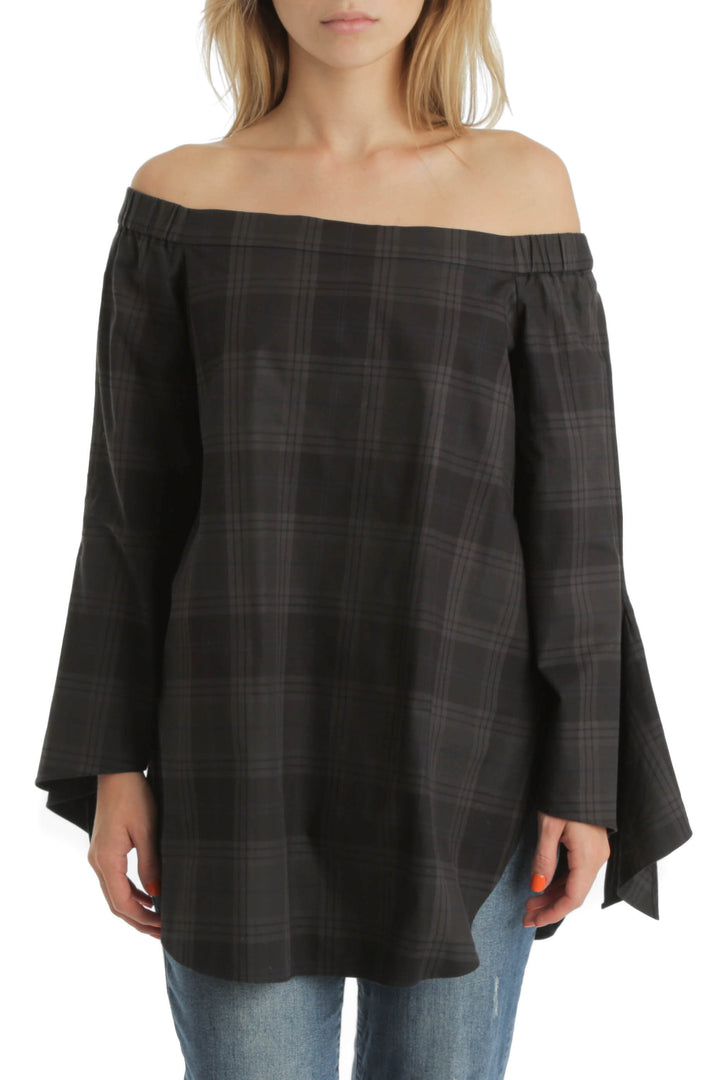 Blusa Tibi gris, vista frontal – ClosetRehab