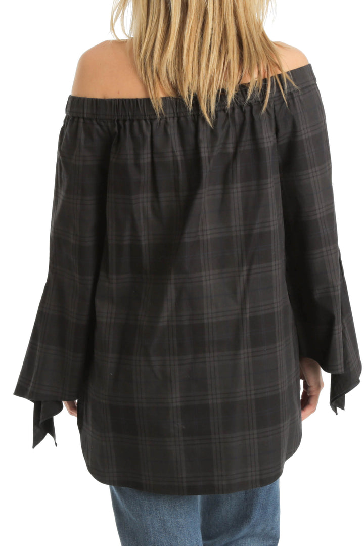 Blusa Tibi gris, vista posterior – ClosetRehab