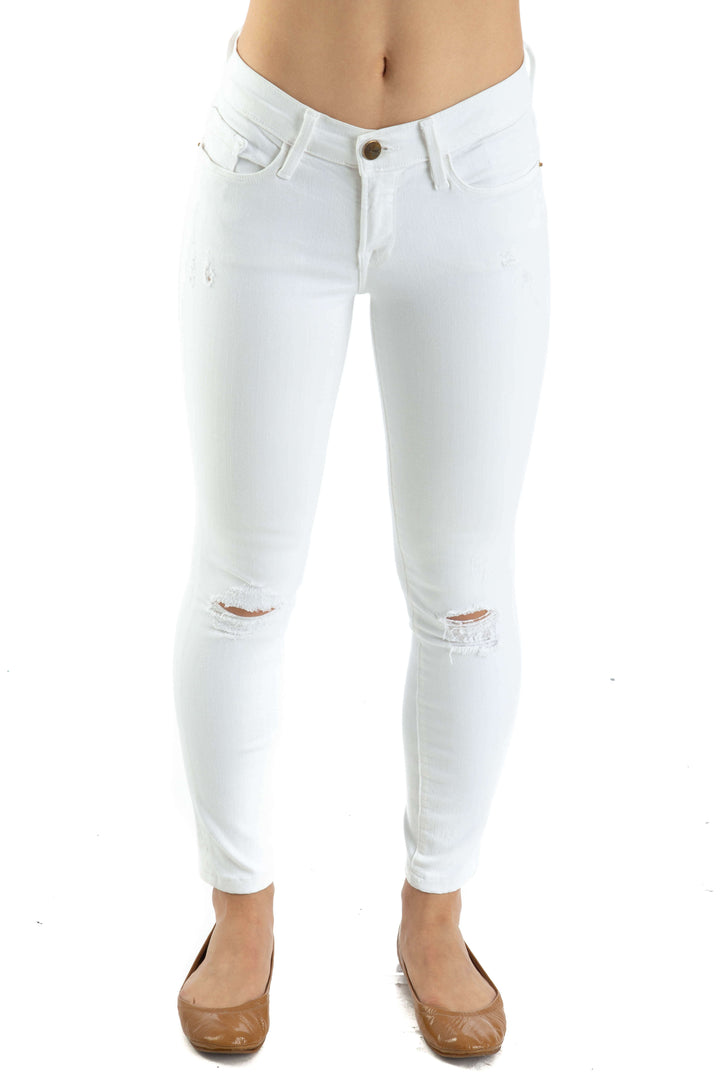Jeans Frame blanco, vista frontal – ClosetRehab