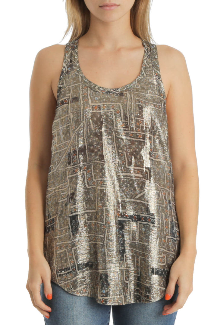 Blusa Isabel Marant x H&M café, vista frontal – ClosetRehab