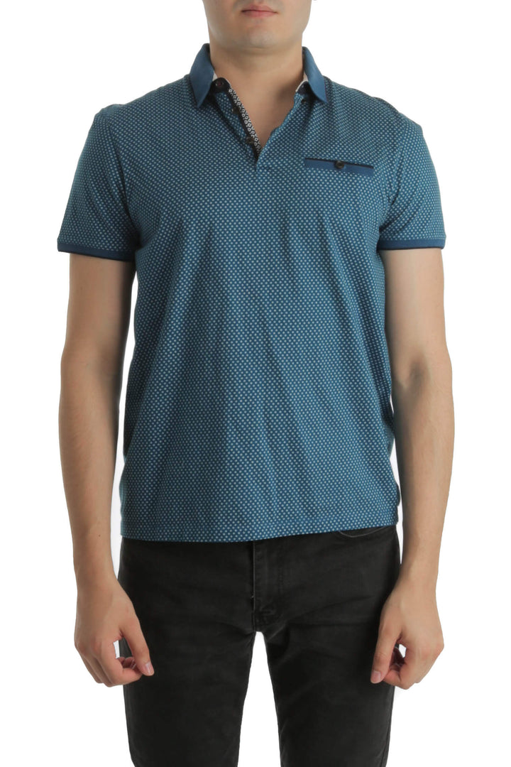 Polo Ted Baker azul, vista frontal – ClosetRehab