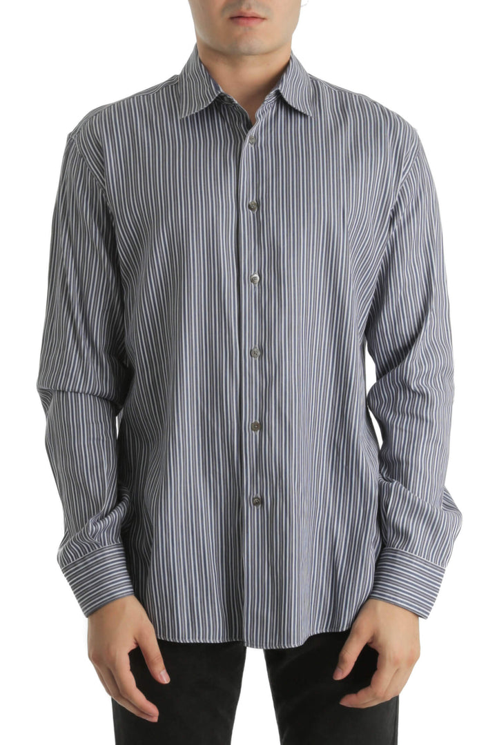 Camisa Salvatore Ferragamo azul, vista frontal – ClosetRehab